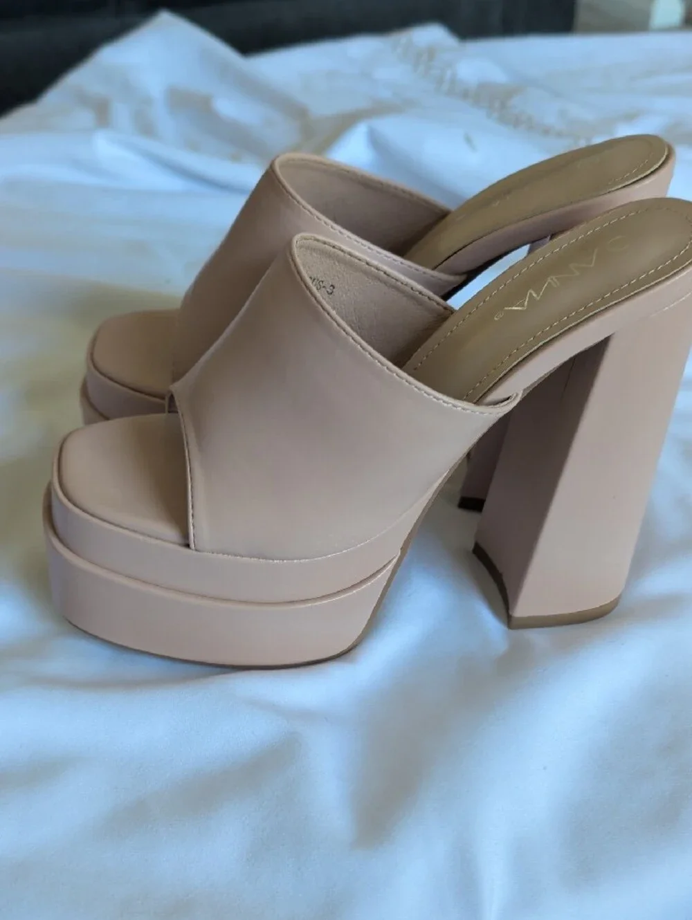 Anna Nude Pink Platform Mule Slide